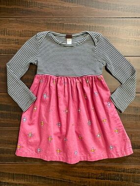 Tea Collection Mixed Print Long Sleeve Cotton Dress